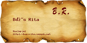 Bús Rita névjegykártya