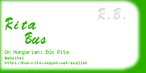 rita bus business card